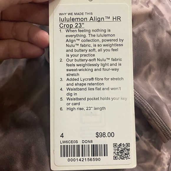 Lululemon Align HR high rise Mink Bery Leggings-23” size 4 - Picture 6 of 9
